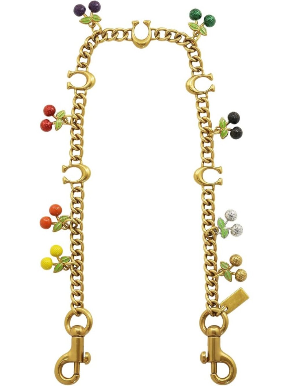 Colorful Cherry Bag Chain Charm - Gold Purse Extender & Decorative Strap